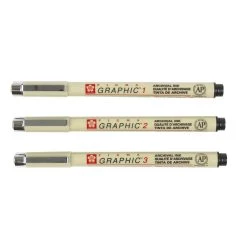 Buy ❤️ Pigma® Graphic™ Black 3 Pen Set by Sakura 💯 -Fabriano Sales Store 10514200 1