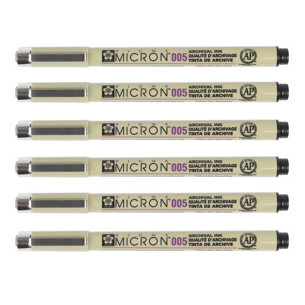 Brand new π Pigma® Micron™ 005 Fine Line Black Pens, 6ct. by Sakura π 5 Brand new π Pigma® Micron™ 005 Fine Line Black Pens, 6ct. by Sakura π - Image 3