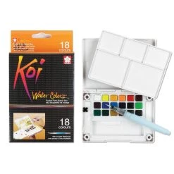 New β Koi Water Colors™ Pocket Field Sketch Box, 18 Colors by Sakura βοΈ