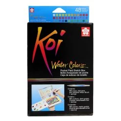 Best Sale 🛒 Koi® Water Colors™ Pocket Field Sketch Box, 48 Colors by Sakura 👍 -Fabriano Sales Store 28507 80018