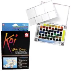 Best Sale 🛒 Koi® Water Colors™ Pocket Field Sketch Box, 48 Colors by Sakura 👍