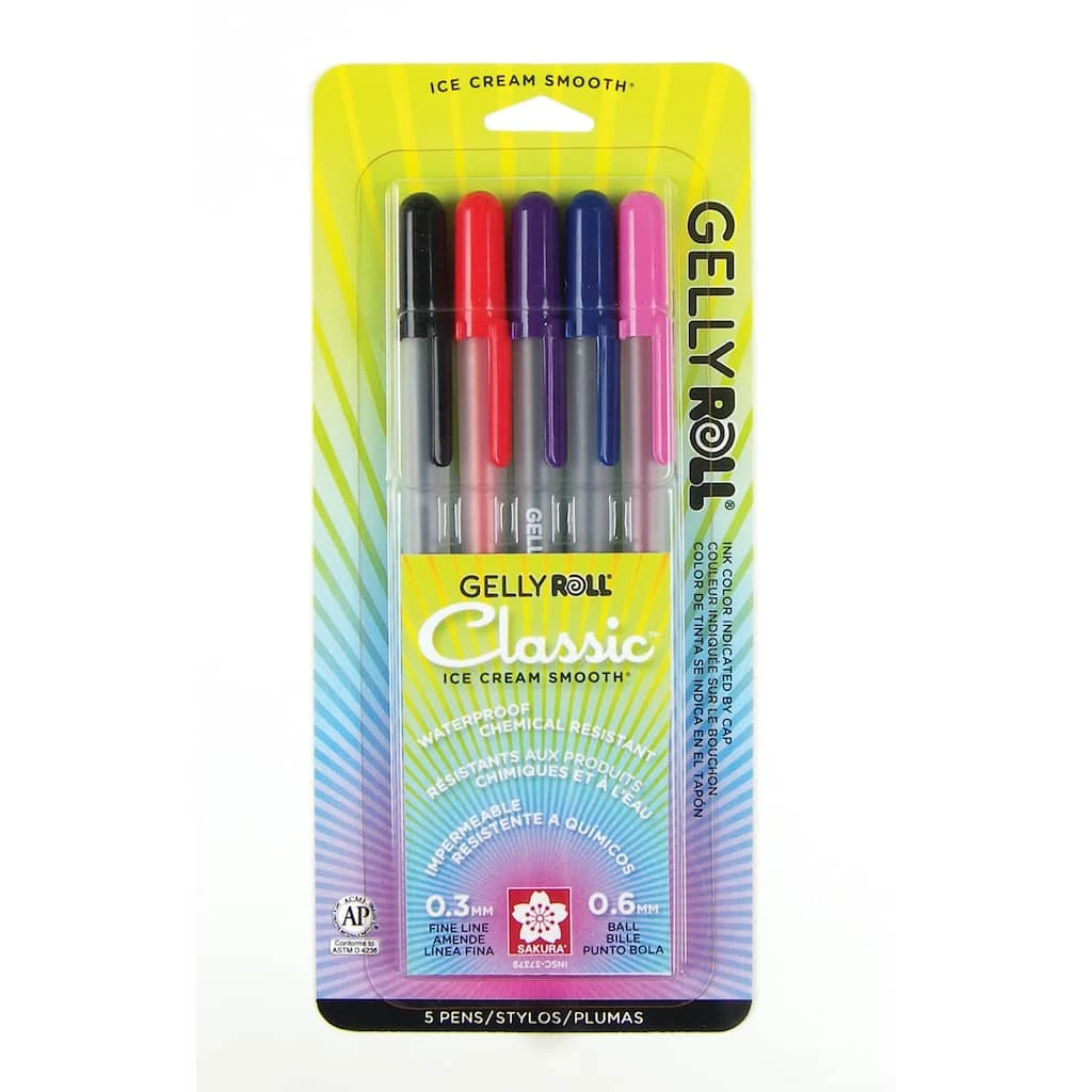Brand new π Gelly Roll® Classic™ 06 Fine Point Gel Pen 5 Color Set by Sakura π 3 Brand new π Gelly Roll® Classic™ 06 Fine Point Gel Pen 5 Color Set by Sakura π