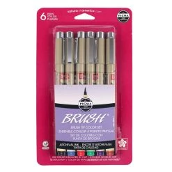 Hot Sale ❤️ Pigma® Brush™ Pen 6 Color Set by Sakura 💯