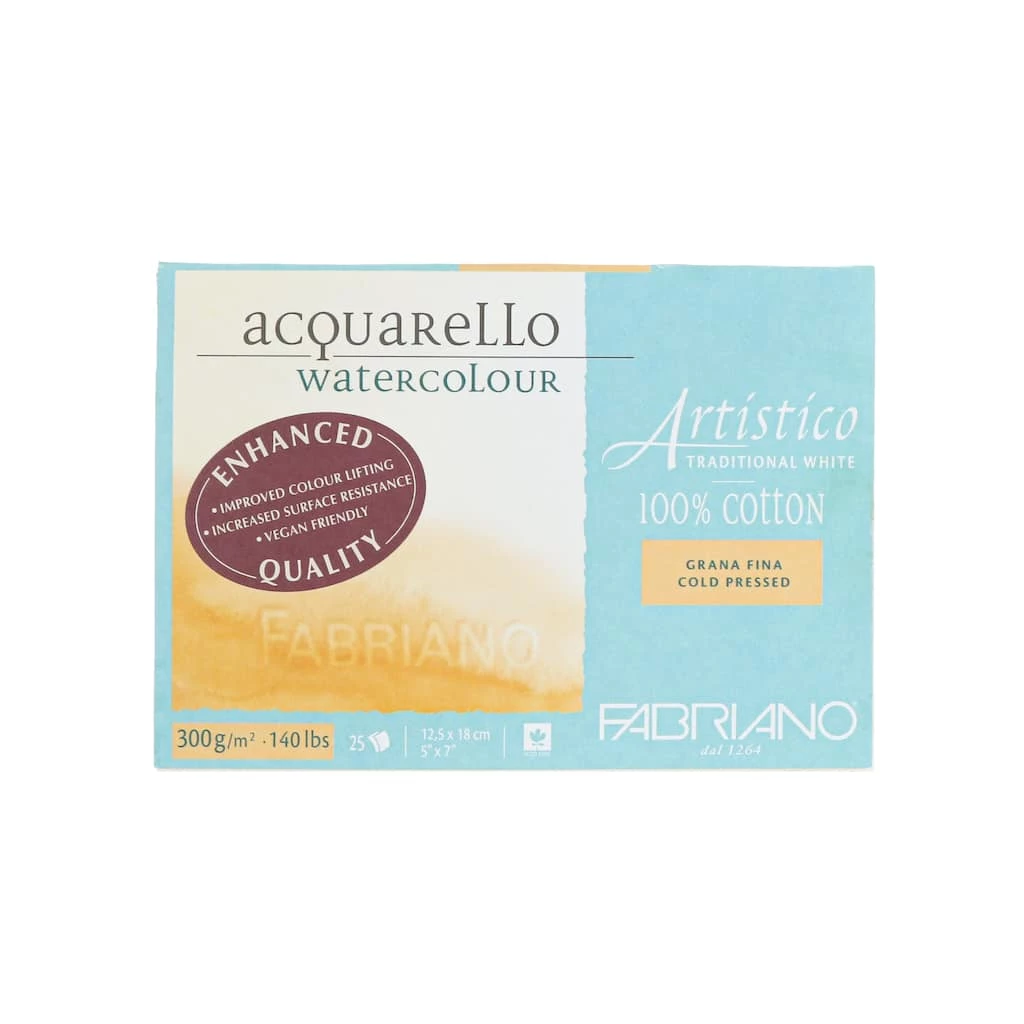 Outlet β 3 Pack: Fabriano® Artistico Traditional White Cold Press Watercolor Block, 5'' x 7'' π 3 Outlet β 3 Pack: Fabriano® Artistico Traditional White Cold Press Watercolor Block, 5'' x 7'' π