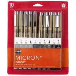 Deals β Pigma® Micron® Black & Gray 10 Piece Pen Set by Sakura π