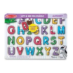 Flash Sale 😍 Melissa & Doug® See-Inside Alphabet 26 Piece Peg Puzzle 🛒 -Fabriano Sales Store D624528S 3