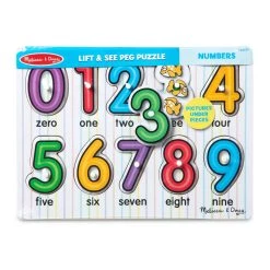 Coupon 😍 Melissa & Doug® See-Inside Numbers 10 Piece Peg Puzzle 😀 -Fabriano Sales Store D624529S 3