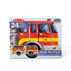 Outlet 🥰 Melissa & Doug® Giant Fire Truck 24 Piece Floor Puzzle 😉 -Fabriano Sales Store D624539S 2