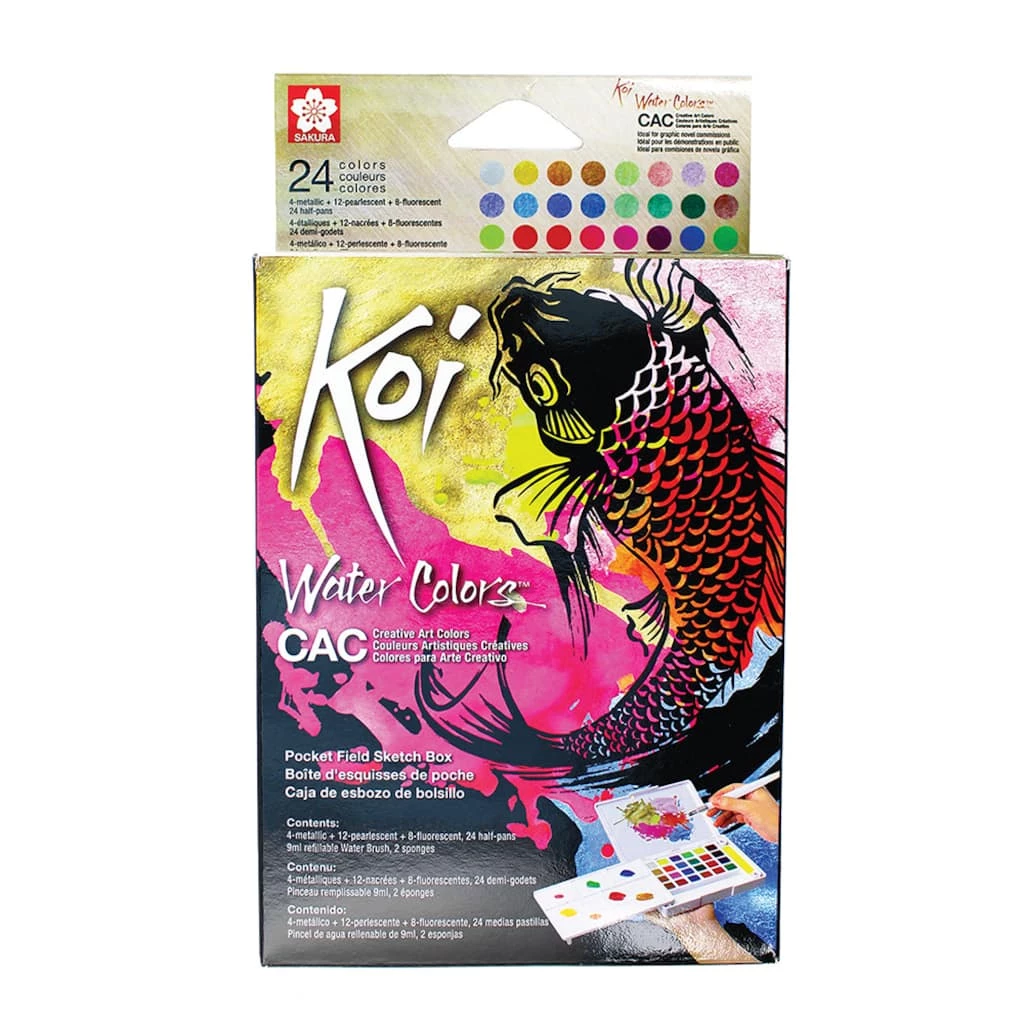 Wholesale ⭐ 6 Pack: Koi® Water Colors™ Pocket Field Sketch Box by Sakura ❤️ 3 Wholesale ⭐ 6 Pack: Koi® Water Colors™ Pocket Field Sketch Box by Sakura ❤️