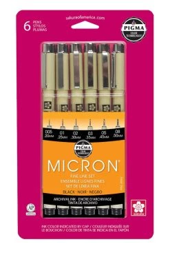 Budget β€οΈ 6 Packs: 6 ct. (36 total) Pigma® Micron™ Black Fine Line Pen Set by Sakura π―