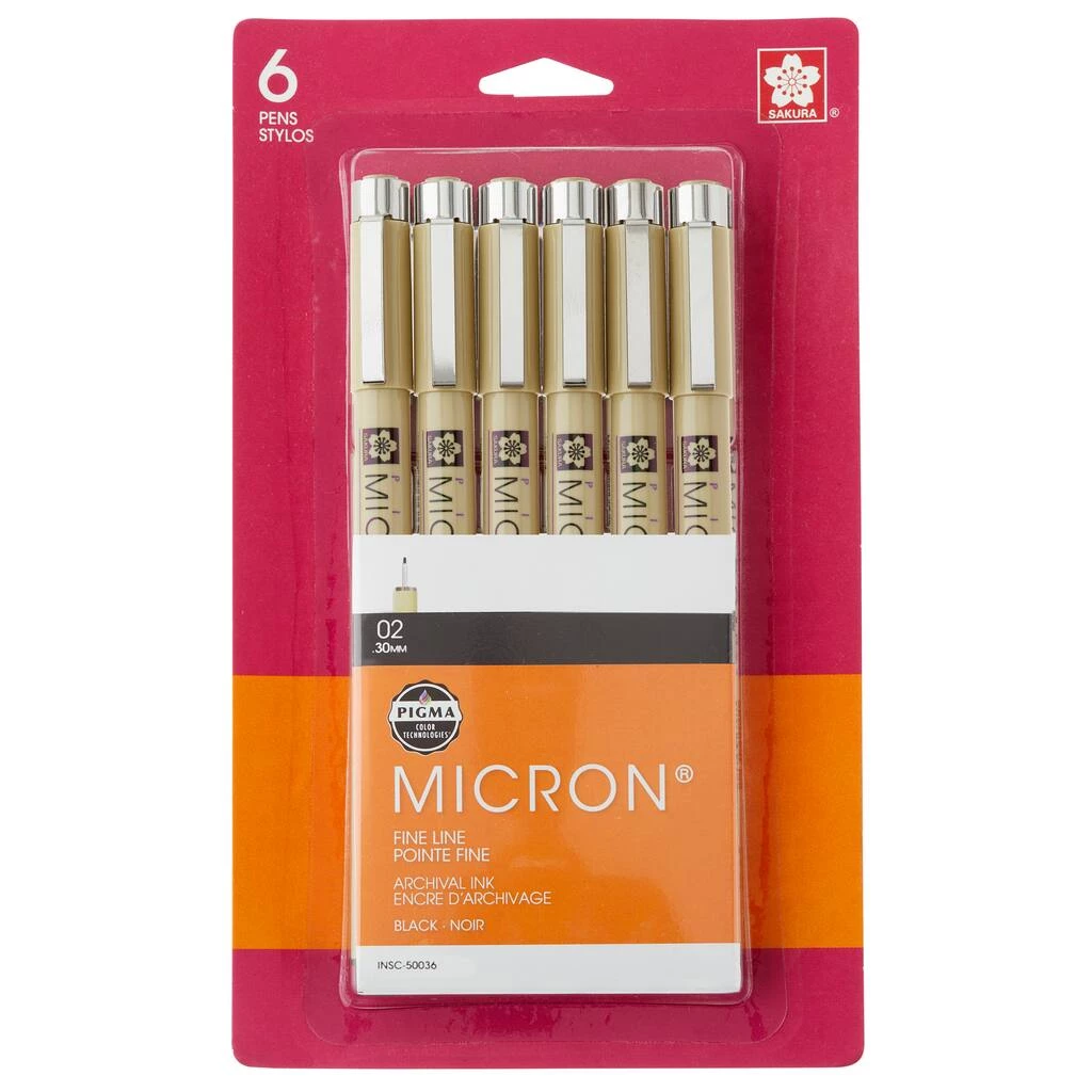 Budget π€© 6 Packs: 6 ct. (36 total) Pigma® Micron™ 02 Fine Line Black Pens by Sakura π 4 Budget π€© 6 Packs: 6 ct. (36 total) Pigma® Micron™ 02 Fine Line Black Pens by Sakura π - Image 3