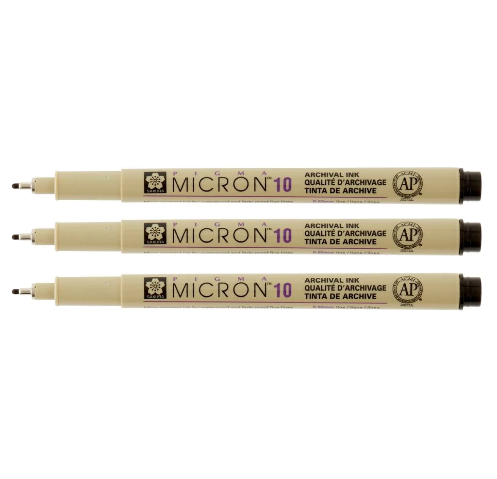 Brand new π 12 Packs: 3 ct. (36 total) Pigma® Micron™ Black Pen Set by Sakura π 3 Brand new π 12 Packs: 3 ct. (36 total) Pigma® Micron™ Black Pen Set by Sakura π